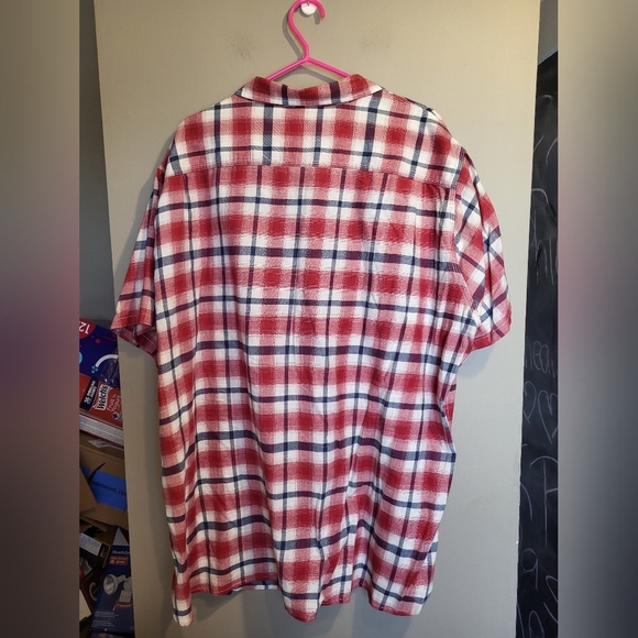 Mountain Ridge Red Plaid Button-Down Shirt, Size 4XL - Picture 2 of 4